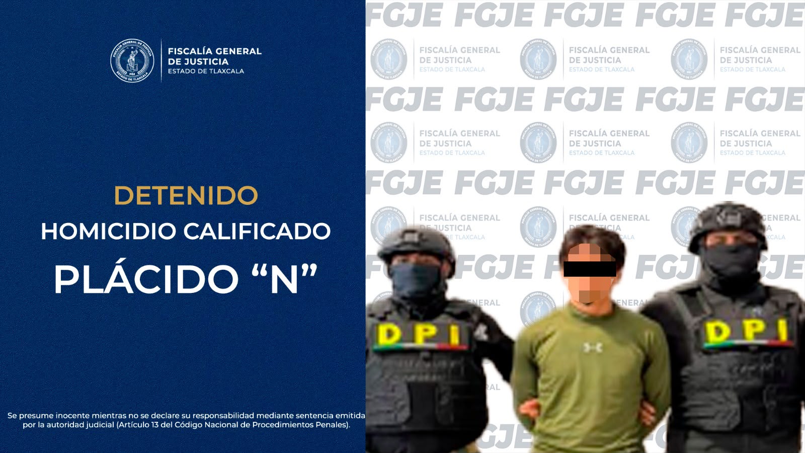 Detiene FGJE a otro probable responsable de homicidio ocurrido en Tepeyanco